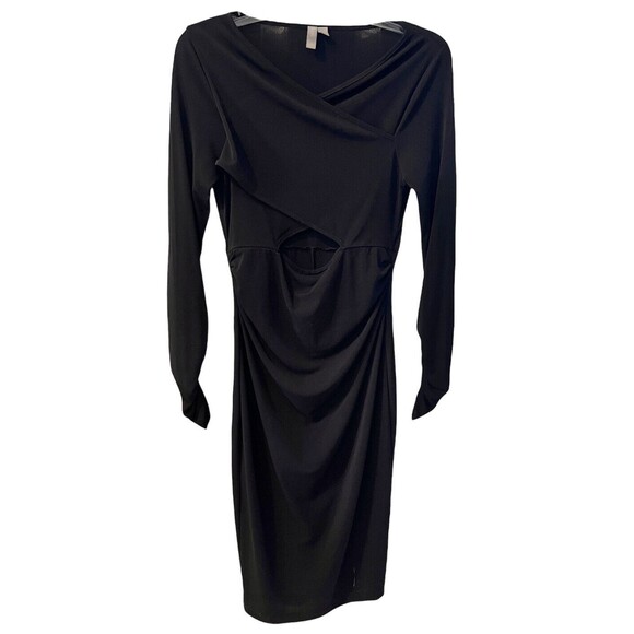 ASOS Dress Womens sz 8 Cut Out Middle Bodycon Ruched Sexy Whimsigoth Stretch Y2k - Picture 1 of 8